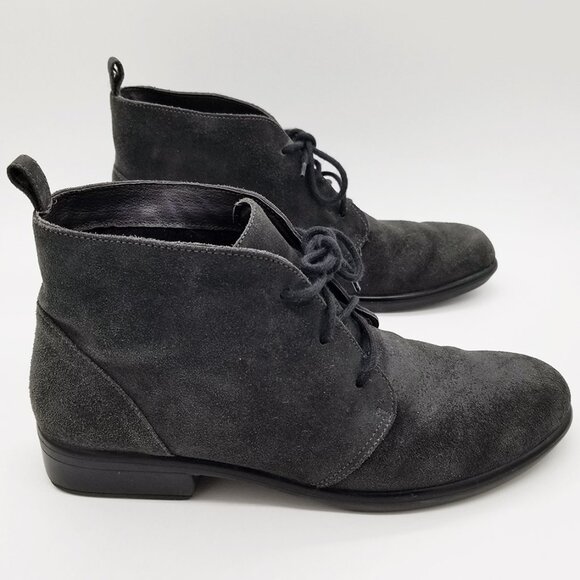 Naot Women's 9-9.5 Levanto Ankle Boots 40 Lace Up Comfort Dark Gray Suede $225 - Picture 8 of 16